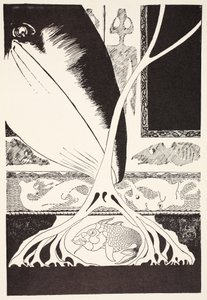 The Whale söker efter "Stute Fish, illustration från "Just So Stories for Little Children" av Rudyard Kipling, pub. London, 1951